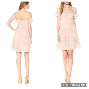 ASTR blush eyelet off the shoulder dress M